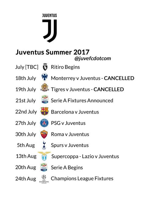 juventus match schedule and tickets